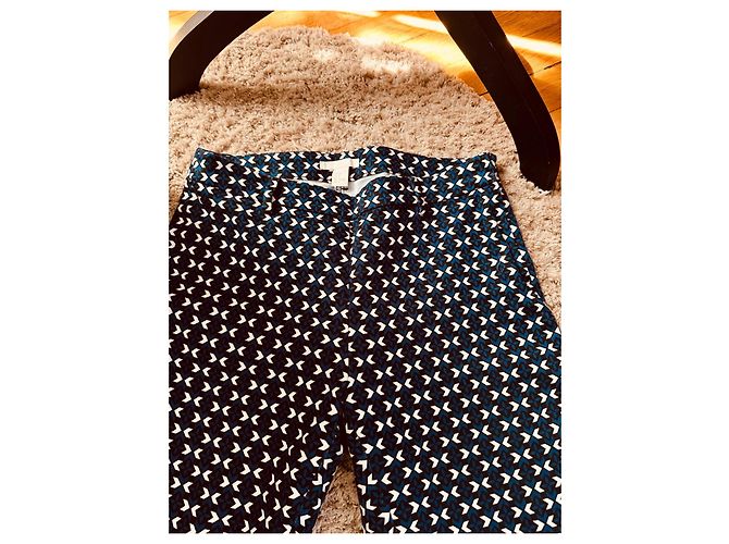 Isabel Marant Pour H&M Pantalones H&M con estampado geométrico Negro Blanco Azul - vista 2