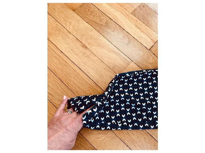 Isabel Marant Pour H&M Pantalones H&M con estampado geométrico Negro Blanco Azul - vista 3