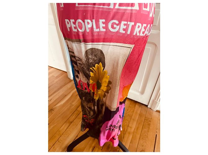 Abito lungo Desigual stampa multicolore Rosa Bianco Blu Giallo - vista 3