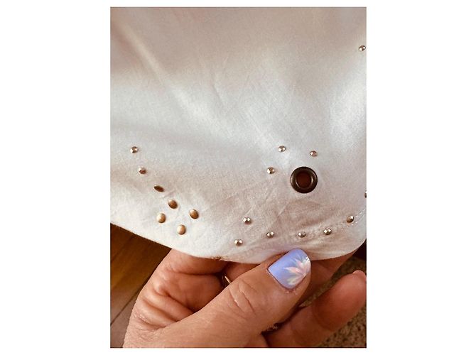 Autre Marque Vestido blanco E-CODE con detalles de tachuelas - vista 10