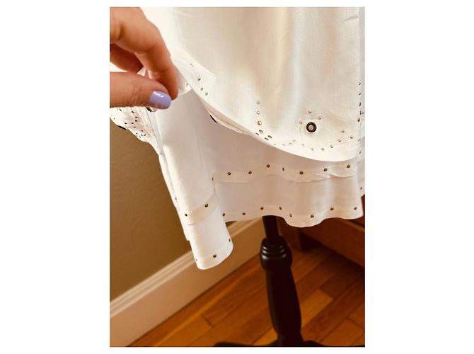 Autre Marque Vestido blanco E-CODE con detalles de tachuelas - vista 3