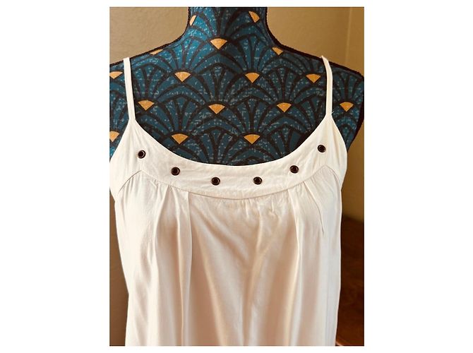 Autre Marque Vestido blanco E-CODE con detalles de tachuelas - vista 4