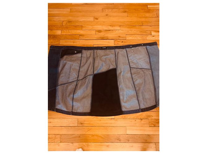 Falda cruzada vaquera patchwork Desigual Negro Azul Azul oscuro - vista 11