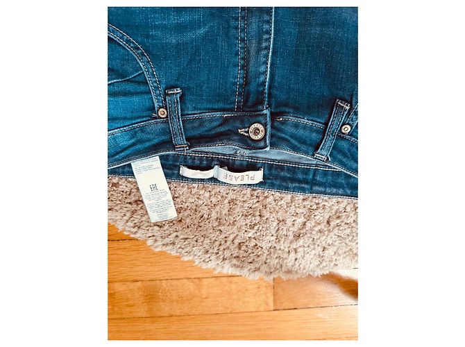 Pleats Please PLEASE Blauer Jeansrock lang mit Schlitz - Ansicht 6