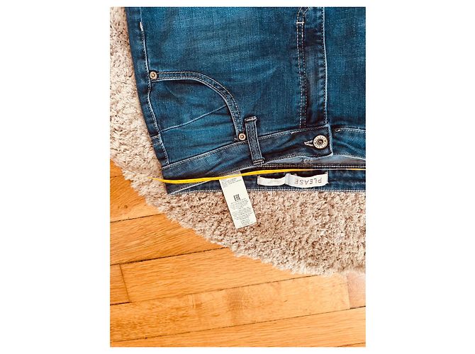 Pleats Please PLEASE Blauer Jeansrock lang mit Schlitz - Ansicht 7