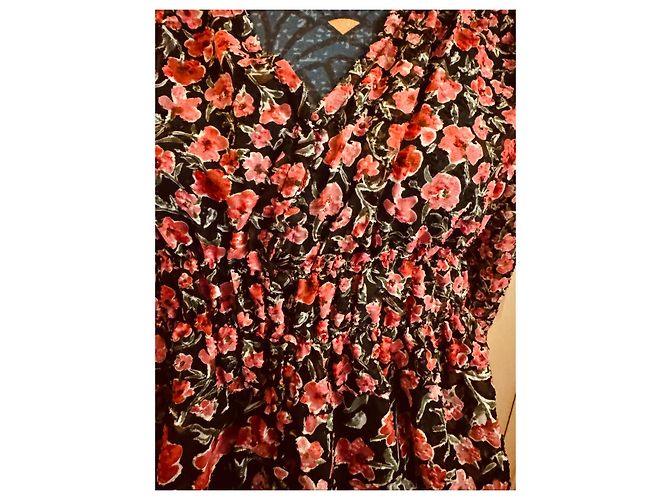 Desigual Floral Plumetis Bluse Schwarz Pink Grün - Ansicht 3
