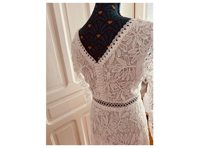 Rene Derhy Abito Derhy in pizzo bianco - vista 6