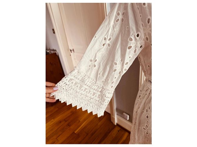 Autre Marque Lajoly & Co Paris Vestido largo blanco de algodón calado - vista 3