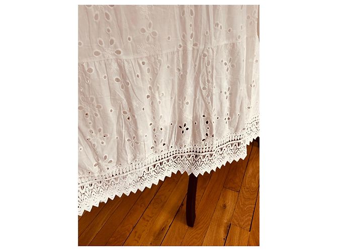 Autre Marque Lajoly & Co Paris Vestido largo blanco de algodón calado - vista 4
