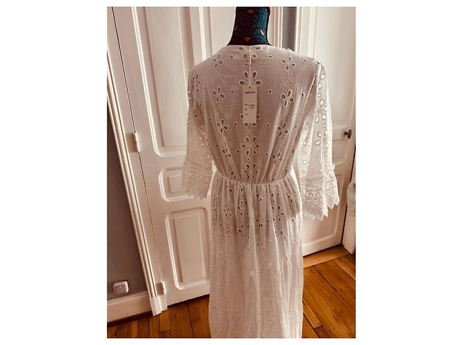 Autre Marque Lajoly & Co Paris Vestido largo blanco de algodón calado - vista 5