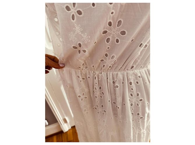 Autre Marque Lajoly & Co Paris Vestido largo blanco de algodón calado - vista 6