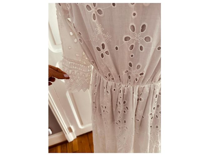 Autre Marque Lajoly & Co Paris Vestido largo blanco de algodón calado - vista 7