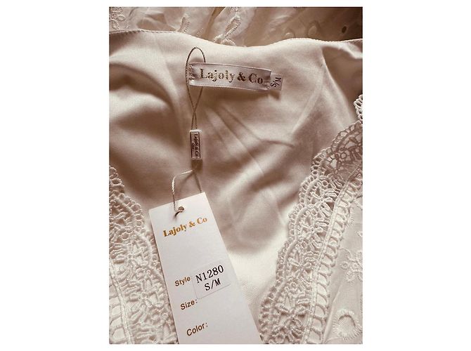 Autre Marque Lajoly & Co Paris Vestido largo blanco de algodón calado - vista 8