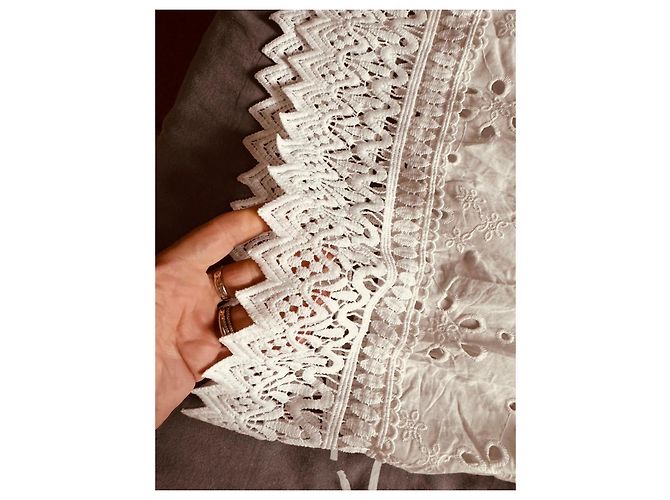 Autre Marque Lajoly & Co Paris Vestido largo blanco de algodón calado - vista 9