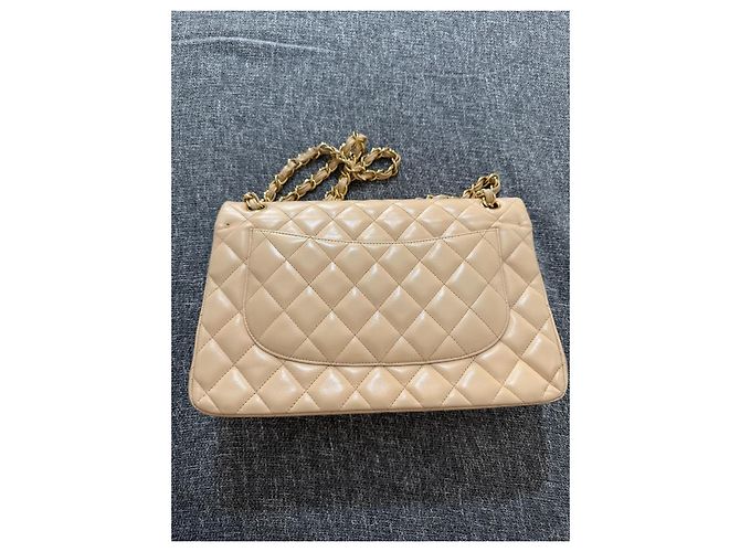 Chanel Borsa Classica Medium Beige in Agnello - vista 2