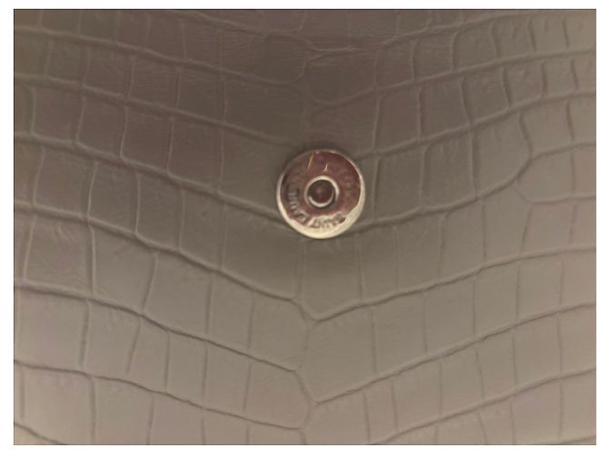 Saint Laurent Borsa Collège Large Pelle Croco Grigia Grigio - vista 6