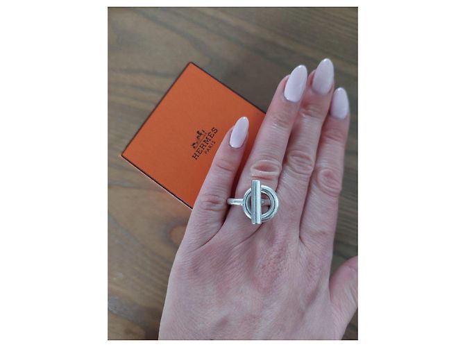 Anillo Hermès Échappée Plata Spi Gran Modelo - vista 12