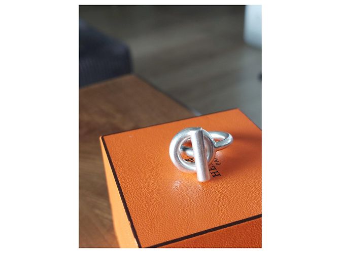 Anillo Hermès Échappée Plata Spi Gran Modelo - vista 13
