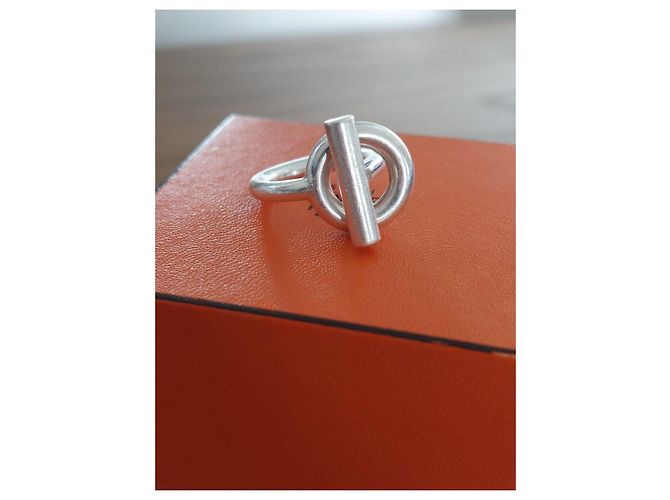 Anillo Hermès Échappée Plata Spi Gran Modelo - vista 14