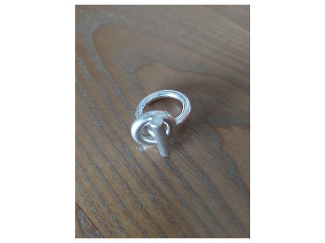 Anillo Hermès Échappée Plata Spi Gran Modelo - vista 2