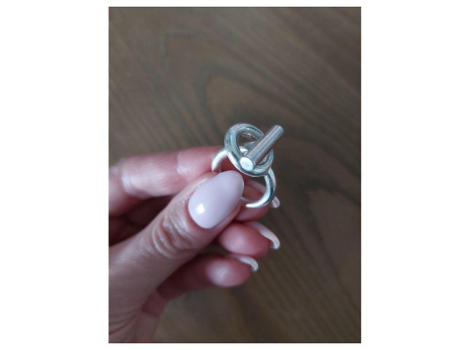Anillo Hermès Échappée Plata Spi Gran Modelo - vista 3