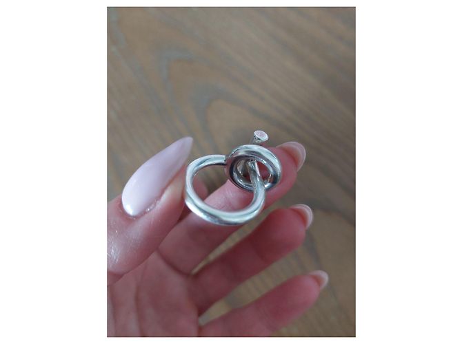 Anillo Hermès Échappée Plata Spi Gran Modelo - vista 4