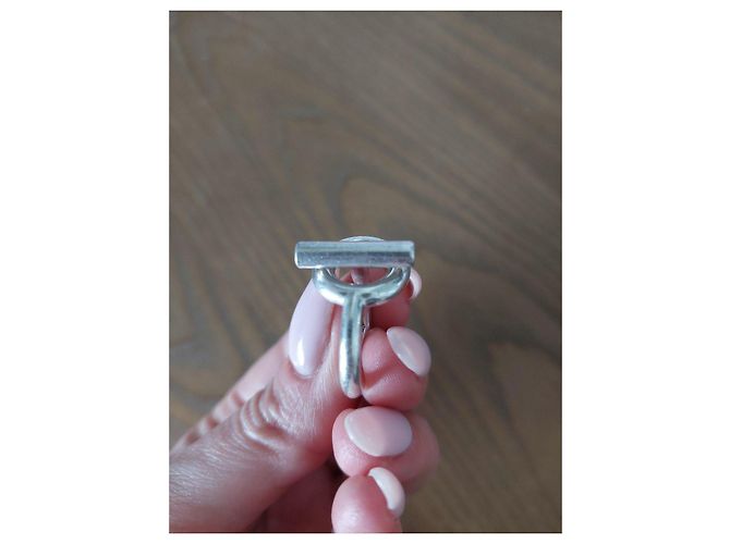 Anillo Hermès Échappée Plata Spi Gran Modelo - vista 5