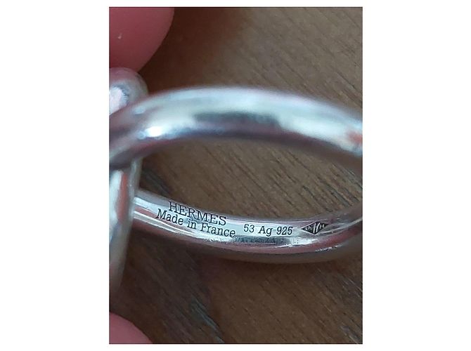 Anillo Hermès Échappée Plata Spi Gran Modelo - vista 6