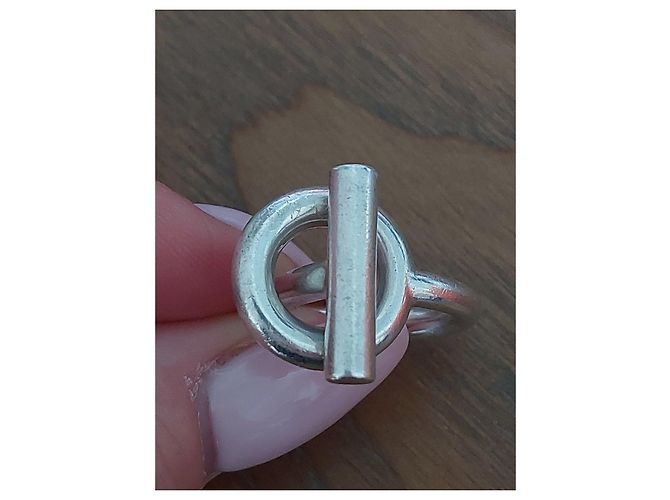 Anillo Hermès Échappée Plata Spi Gran Modelo - vista 7