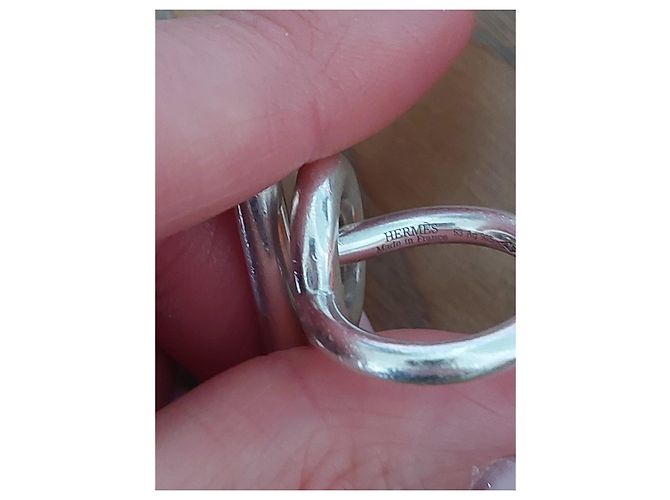 Anillo Hermès Échappée Plata Spi Gran Modelo - vista 8