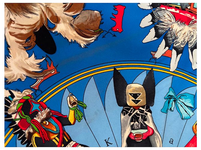 Carré Hermès Kachinas Kermit Oliver Blu Multicolore - vista 7