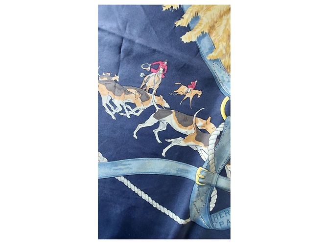 Foulard in seta Hermès "Le Bien Aller" - Blu - vista 2