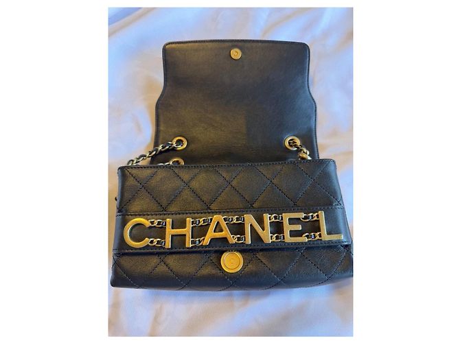 Bolso Chanel Matelassé de cuero negro - vista 6