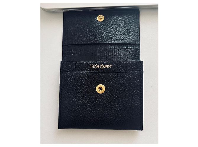 Yves Saint Laurent Saint Laurent Cartera de piel granulada negra Negro - vista 2