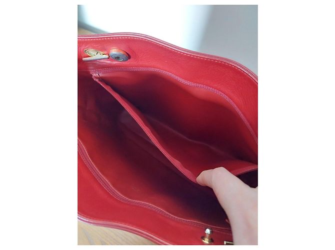 Chanel Gesteppte Cabas-Tasche aus rotem Leder - Ansicht 4