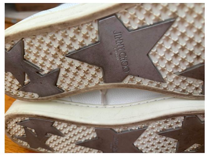 Jimmy Choo Maieko Sneakers alte in pelle bianca Bianco - vista 11