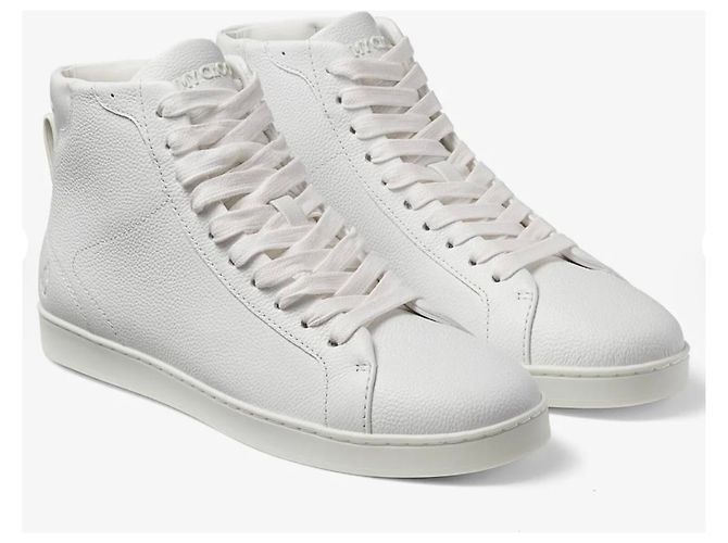Jimmy Choo Maieko Sneakers alte in pelle bianca Bianco - vista 12