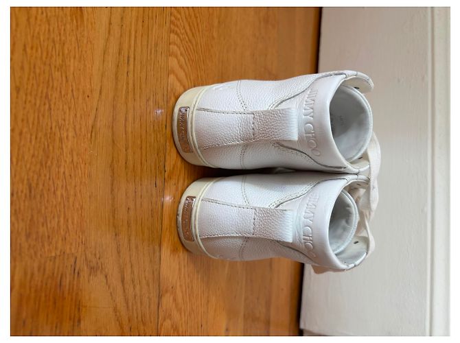 Jimmy Choo Maieko Sneakers alte in pelle bianca Bianco - vista 6