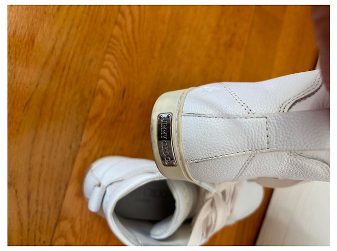 Jimmy Choo Maieko Sneakers alte in pelle bianca Bianco - vista 7
