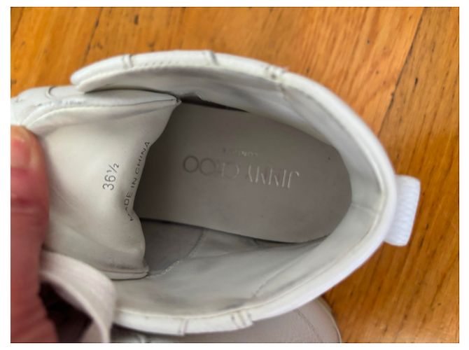 Jimmy Choo Maieko Sneakers alte in pelle bianca Bianco - vista 8
