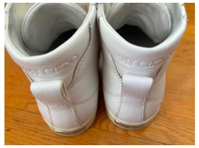 Jimmy Choo Maieko Sneakers alte in pelle bianca Bianco - vista 9