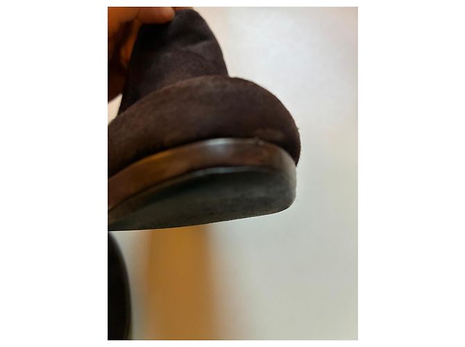 Botines Carel de ante marrón con tacón de bloque Castaño - vista 4