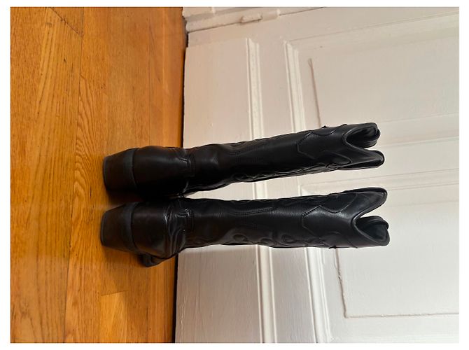 Steve Madden Botas Vaqueras de Cuero Negro - vista 6