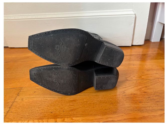 Steve Madden Botas Vaqueras de Cuero Negro - vista 9