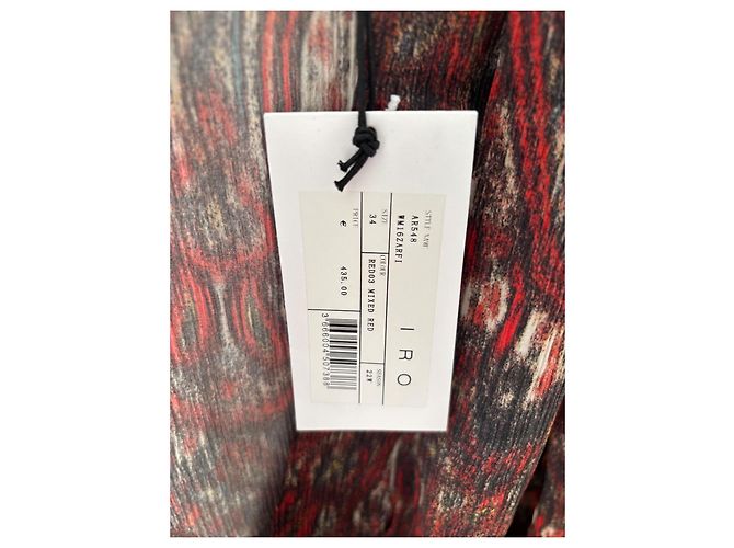 Blusa de seda IRO Paris ZARFI Estampado Ikat Negro Roja - vista 6