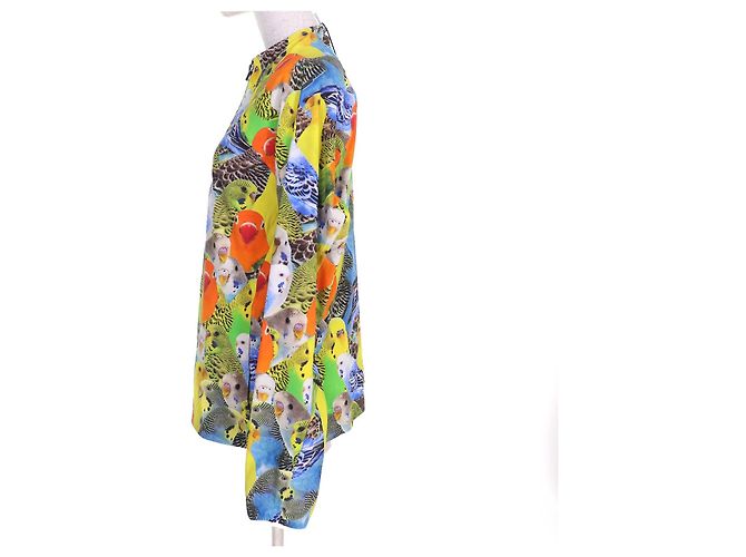 Top a maniche lunghe con mezza zip e stampa pappagallo Anagram di Loewe Multicolore Giallo - vista 2