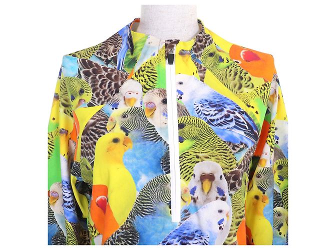 Top a maniche lunghe con mezza zip e stampa pappagallo Anagram di Loewe Multicolore Giallo - vista 4