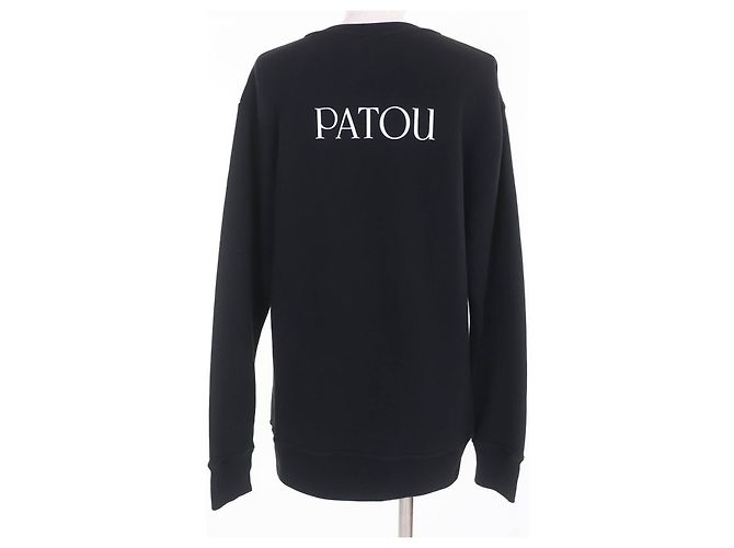 Autre Marque PATOU Sweatshirt aus Baumwolle mit Logo auf dem Rücken Schwarz - Ansicht 3