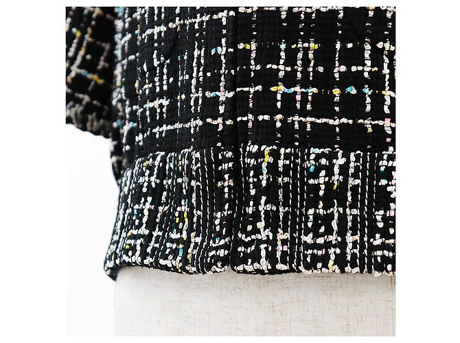 Timeless Giacca corta in misto seta e tweed CHANEL Nero Multicolore - vista 12