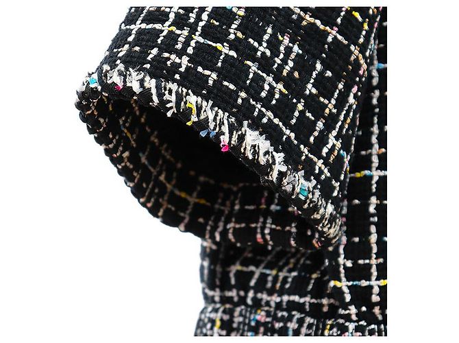 Timeless Giacca corta in misto seta e tweed CHANEL Nero Multicolore - vista 13